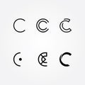 Initial letter C logo typo pack