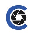 Initial Letter C Photography Logo Camera lens Concept. Photography Logo Combined C Letter Camera Sign Logo