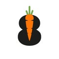 Initial Letter 8 Carrot Icon Design Template. Carrot Logo Based Alphabet Royalty Free Stock Photo