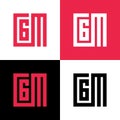 Initial letter CGM logo template, square shape typography symbol - Vector