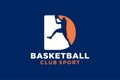 Initial letter D basketball logo icon. basket ball logotype symbol,