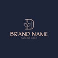 Initial letter D beauty luxury vector logo template