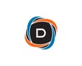 Initial Letter D Circle Negative Space Logo Design Template