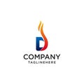 Initial Letter D fire logo design. fire company logos, oil companies, mining companies