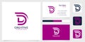 Initial letter D L purple monogram ine logo design creative simple and business card