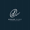 Initial Letter D Logo - Handwritten Signature Logo for Business Name With Alphabet D Royalty Free Stock Photo