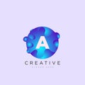 Initial letter A 3D logo template colorful circle sphere design for business and company identity Royalty Free Stock Photo