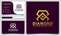 Initial Letter A Diamond Jewelry modern logo design vector Illustration, business card template