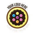 Cookie with colorful marbles logo circle and simple logo design