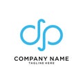 Initial letter DP or PD logo design vector