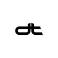 Initial letter dt in the form of glasses monogram logo black.