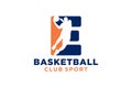 Initial letter E basketball logo icon. basket ball logotype symbol,