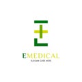 Initial Letter E Cross Plus, Medical or Hospital Icon Vector Logo Template Illustration Design Royalty Free Stock Photo