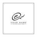 Initial Letter E Logo - Handwritten Signature Logo for Business Name With Alphabet E Royalty Free Stock Photo