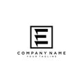 Initial letter E logo template design in round shape. Logo icon design template element. Simple vector sign illustration in modern Royalty Free Stock Photo