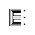 Initial letter E with Pencil logo design icon template element.