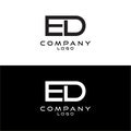 Initial letter ed, de logotype company name logo design template vector