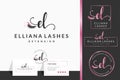 Initial letter EL E lash Eyebrow Lashes eyelash extension logo design collection for Branding Royalty Free Stock Photo