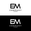 Initial letter em, me logotype company name logo design template vector