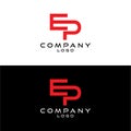 Initial letter ep, pe logotype company name design template vector