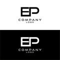 Initial letter ep, pe logotype company name logo design template vector