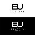 Initial letter eu, ue logotype company name logo design template vector