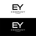 Initial letter ey, ye logotype company name logo design template vector