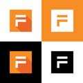 Initial letter F icon design, orange flat design style illustration Royalty Free Stock Photo