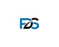 Initial Letter FDS Flat Linked Logo Design Royalty Free Stock Photo