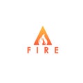 Initial letter A with fire flames logo design Royalty Free Stock Photo