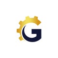initial letter g gear vector logo