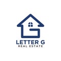 Initial letter g home real estate logo design