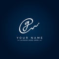 Initial Letter G Logo - Handwritten Signature Logo for Business Name With Alphabet G Royalty Free Stock Photo