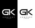 Initial Letter GK, KG Logo Design Template Design vector