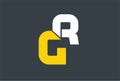 Initial Letter GR Yellow Logo Design