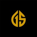 Initial letter gs which form water drop or oil logo