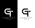 Initial Letter GT, TG Logo Design Template Design vector