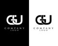 Initial Letter GU, UG Logo Design Template Design vector