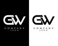 Initial Letter GW, WG Logo Design Template Design vector