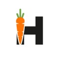 Initial Letter H Carrot Icon Design Vector Template. Carrot Logo Based Alphabet Royalty Free Stock Photo
