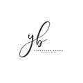 YB Initial letter handwriting and signature logo concept design