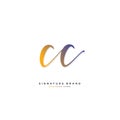 CC Initial letter handwriting and signature logo concept design