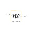NC Initial letter handwriting and signature logo. A concept handwriting initial logo with template element