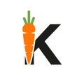 Initial Letter K Carrot Icon Design Vector Template. Carrot Logo Based Alphabet Royalty Free Stock Photo