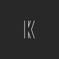 Initial letter K logo creative emblem, mockup monogram symbol deco design element Royalty Free Stock Photo