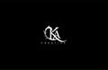 Initial Letter KA Linked Monogram Floral Modern Gothic Logotype