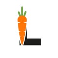 Initial Letter L Carrot Icon Design Vector Template. Carrot Logo Based Alphabet Royalty Free Stock Photo