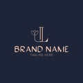 Initial letter L luxury vector logo template. Fit for wedding business brand, fashion, jewerly, boutique, florist shop, floral and