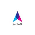 initial letter A logo. abstract air flow flight arrow icon symbol design concept for apps, business, technology, expedition, servi