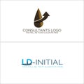 Initial letter logo design icon oil gas drilling